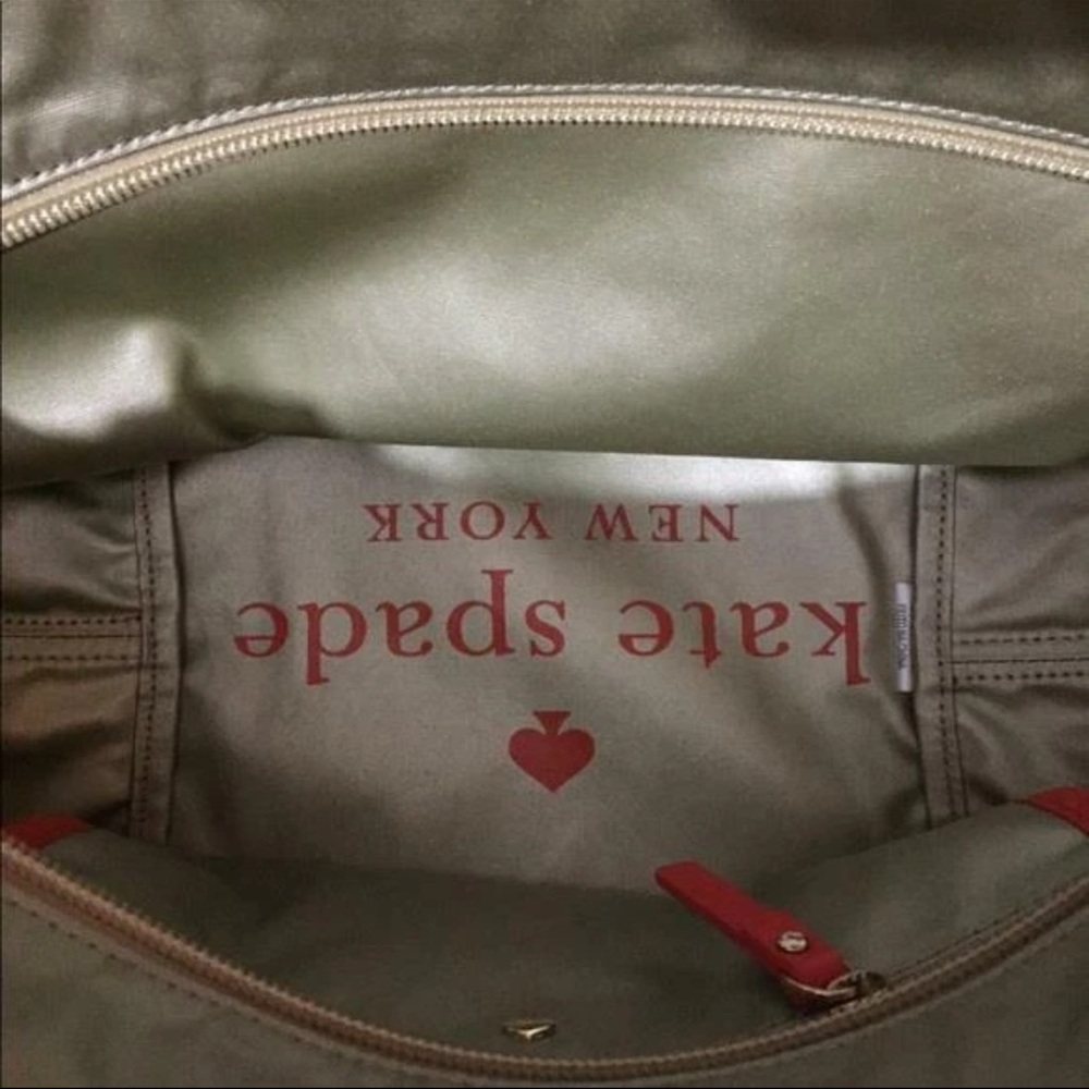 Kate Spade New York Barrow Street Garri Tote Red Pink Nylon EUC - Picture 3 of 4